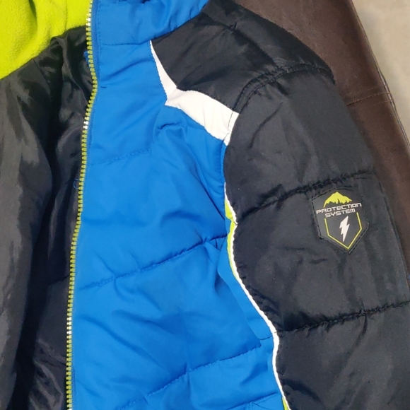 Kids Blue and Black Puffer Jacket - Picture 8 of 9